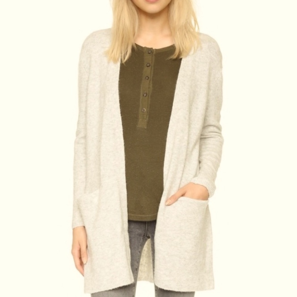 Madewell Kent Long Cardigan Heather Fog